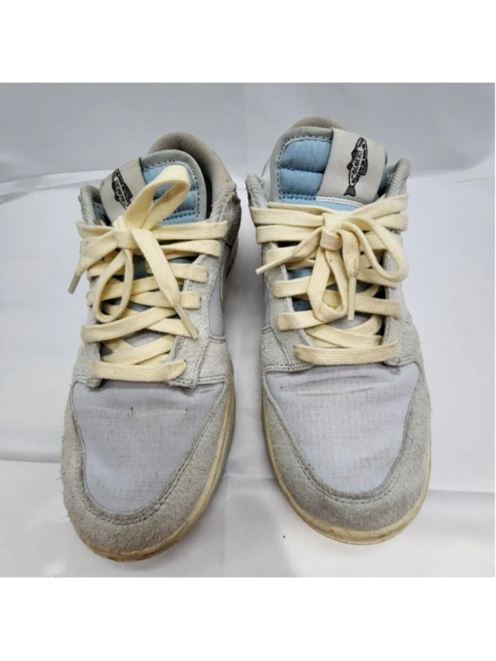 Nike Dunk Low Shoes Mens 8.5 Gray Suede Holographic Swoosh DV7210-001 Casual